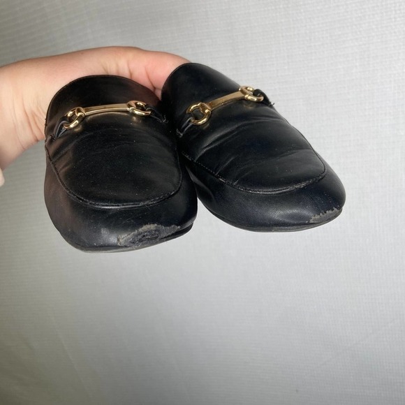 Forever 21 | Black Mule Slip On Shoes Brit‎ Buckle - Picture 5 of 6